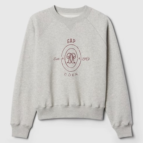 GAP X DOEN Logo Sweatshirt in Gray Heather | Size Small | EUC - Picture 2 of 3